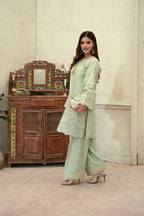 Celleste -Pistachio (Embroidered) - 3Pc