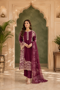Noor-Wine Embroidered Pret (3pc)