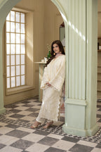 Saffan-Offwhite Embroidered chikankari pret (3pc)