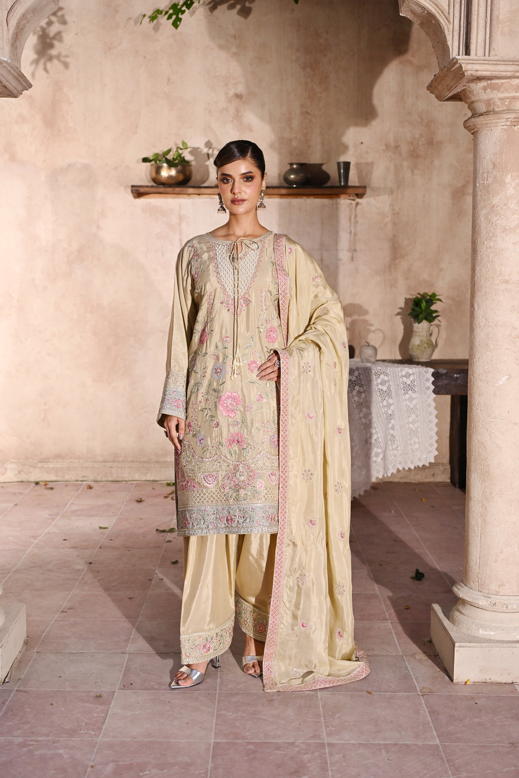 Regal -Champagne Gold(Embroidered) - 3Pc