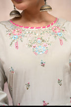 Elan-Ivory (Embroidered) - 3Pc