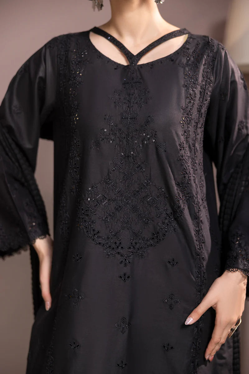 Siyah gul (Embroidered) - 3Pc