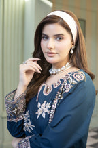 Meher-Midnight blue Embroidered Pret (3pc)