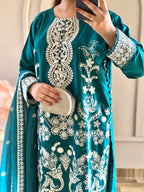 Mahnoor (Bottle Green) - 3Pc