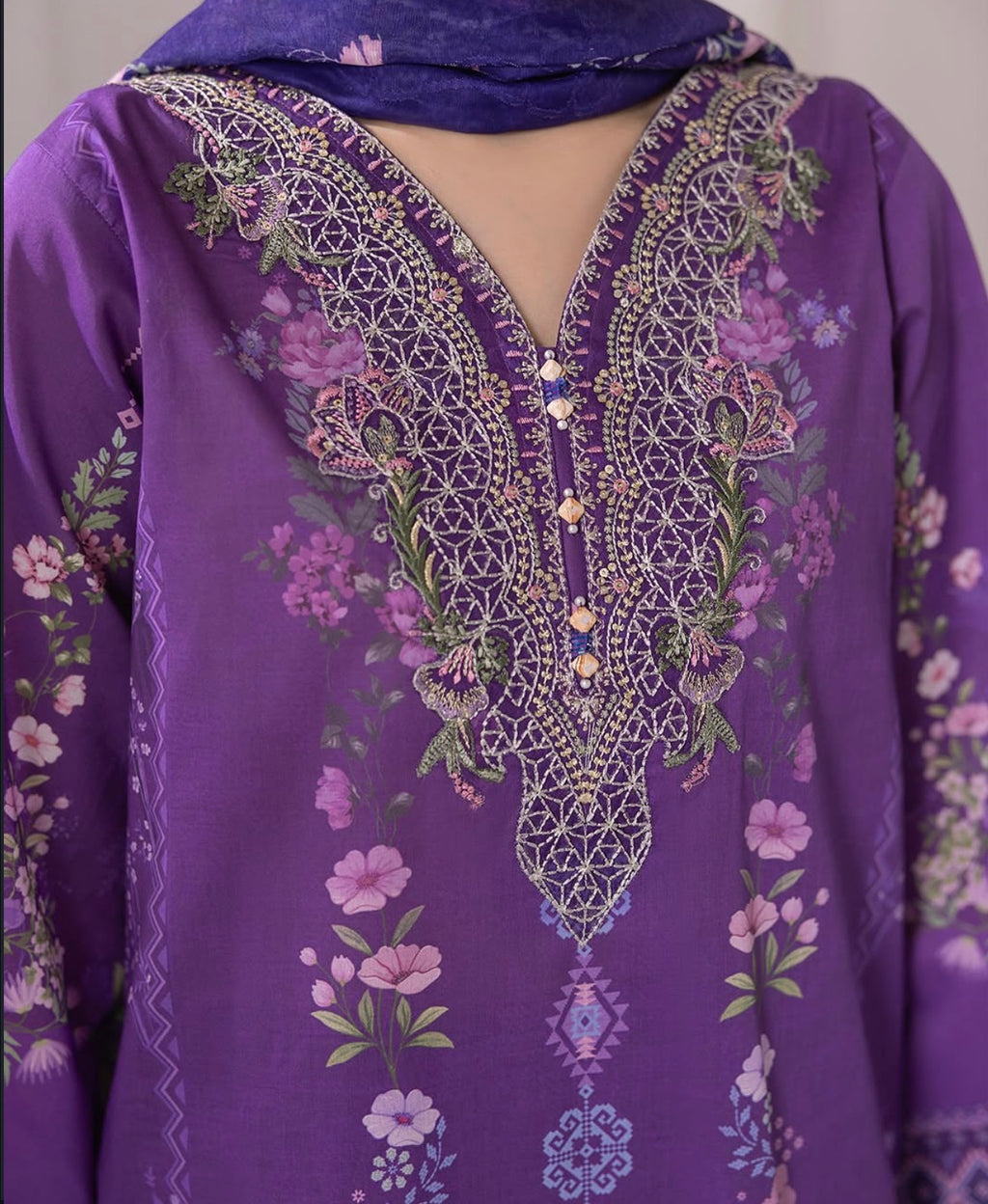 Fleur (Embroidered ) - 3Pc