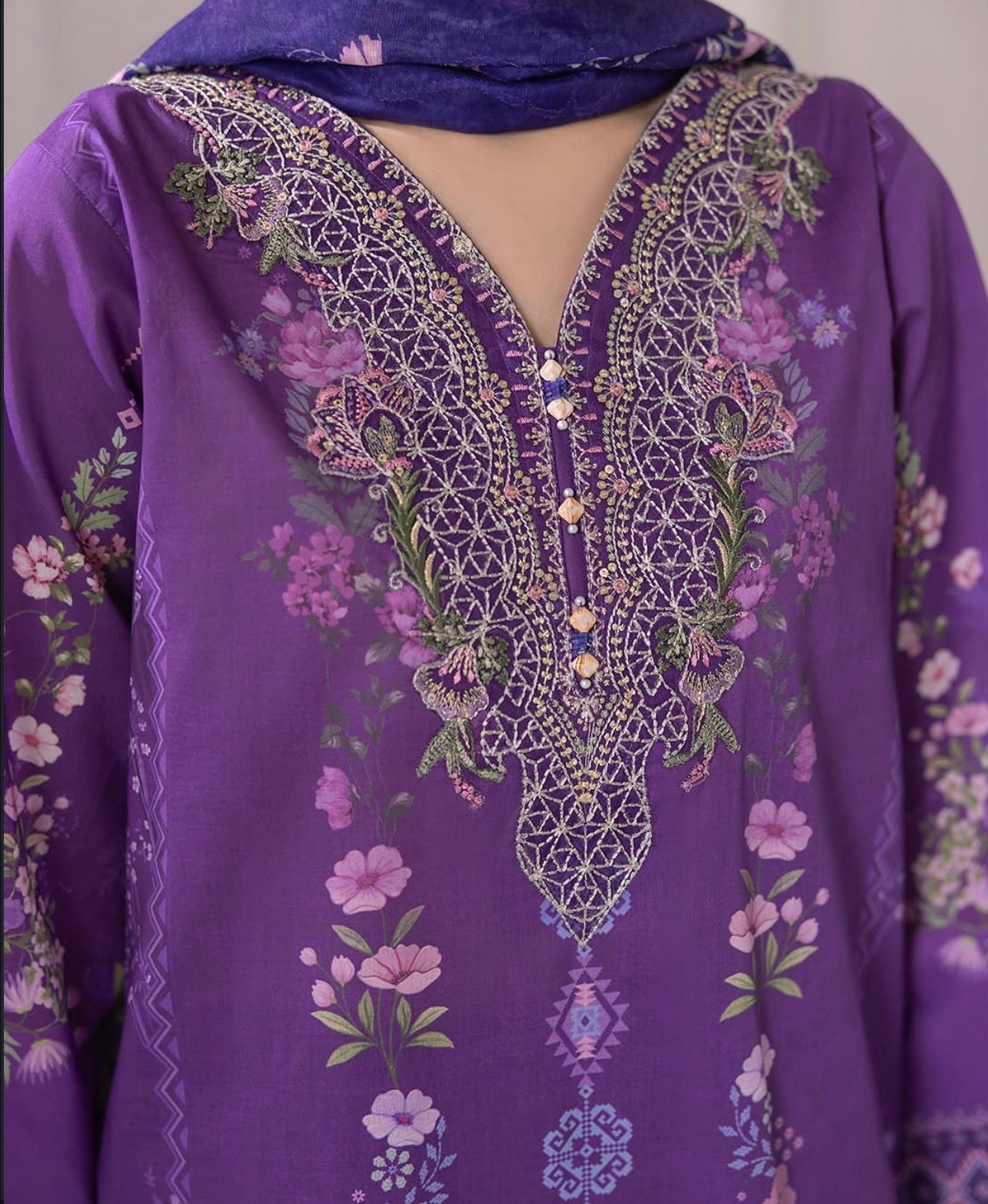 Fleur (Embroidered ) - 3Pc