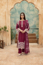 Noor-Wine Embroidered Pret (3pc)
