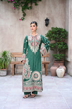 Valentina-Emerald Green (Embroidered) - 3Pc