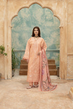 Saffan-Coral Embroidered Pret (3pc)