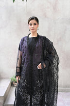 Belle -Midnight plum(Embroidered) - 3Pc