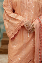Saffan-Coral Embroidered Pret (3pc)