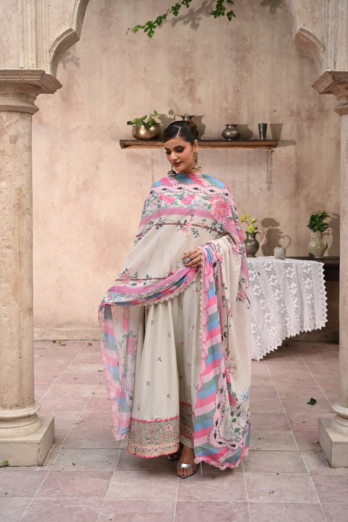 Elan-Ivory (Embroidered) - 3Pc