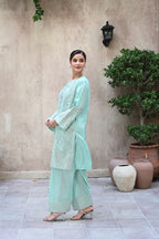 Julliete -Aqua mist(Embroidered) - 3Pc