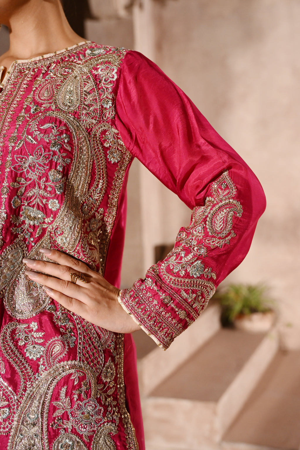 Aurelia -Rosewood(Embroidered) - 3Pc