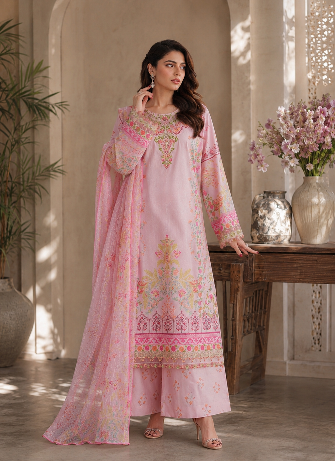 Rosa (Embroidered) - 3Pc