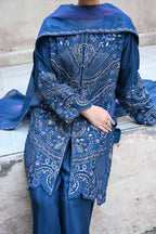 Amour -Deep teal (Embroidered) - 3Pc