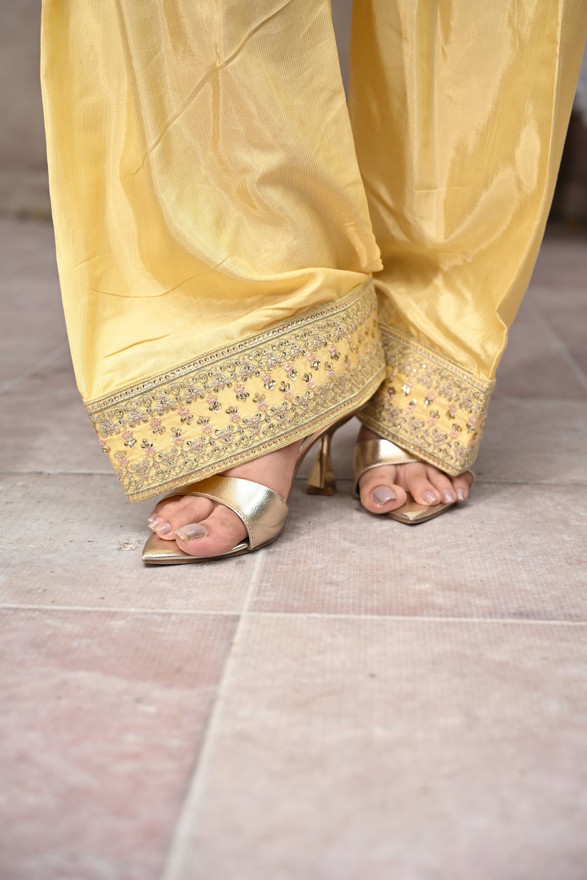 Celleste -Butter Yellow(Embroidered) - 3Pc