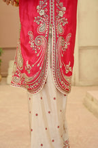 Rosalie -Ruby coral(Embroidered) - 3Pc