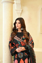 Naaz- Black (Embroidered) - 3Pc