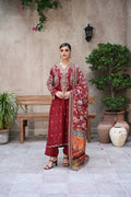 Roselle -Deep Wine (Embroidered) - 3Pc