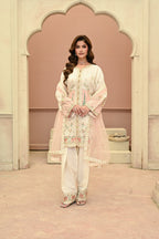 Seline -beige(Embroidered) - 3Pc