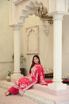 Seraphine -Ruby pink (Embroidered) - 3Pc