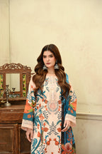 GulRukh- Beige (Embroidered) - 3Pc