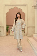 Julliete -champagne gold(Embroidered) - 3Pc