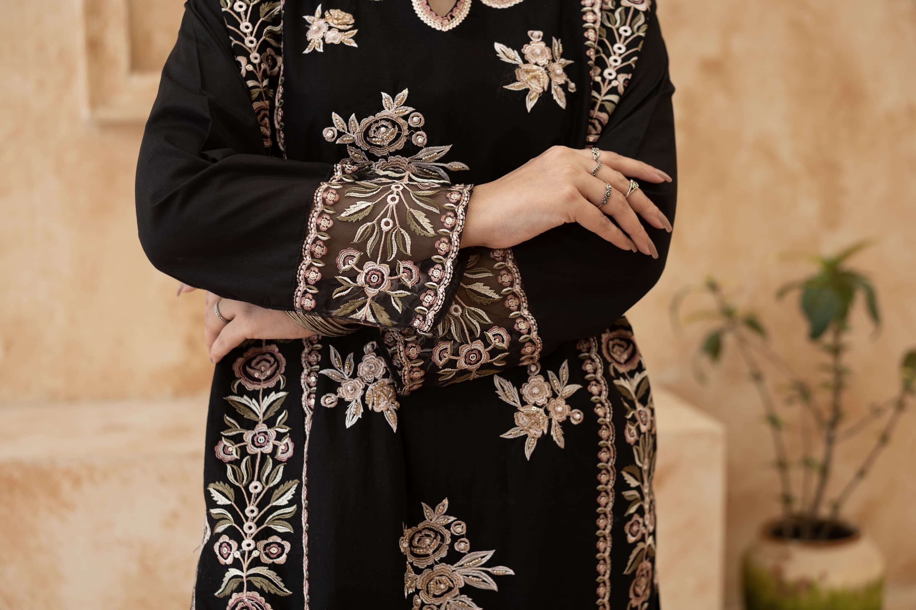 Meher-Black Embroidered Pret (3 pc)