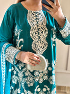 Mahnoor (Bottle Green) - 3Pc