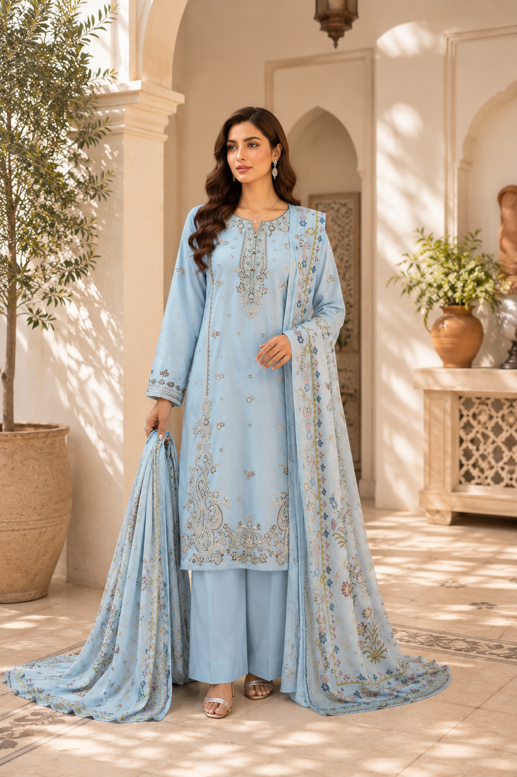 Bloom (Embroidered) - 3Pc