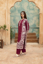 Noor-Wine Embroidered Pret (3pc)