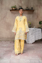 Celleste -Butter Yellow(Embroidered) - 3Pc