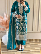 Mahnoor (Bottle Green) - 3Pc