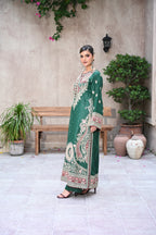 Valentina-Emerald Green (Embroidered) - 3Pc