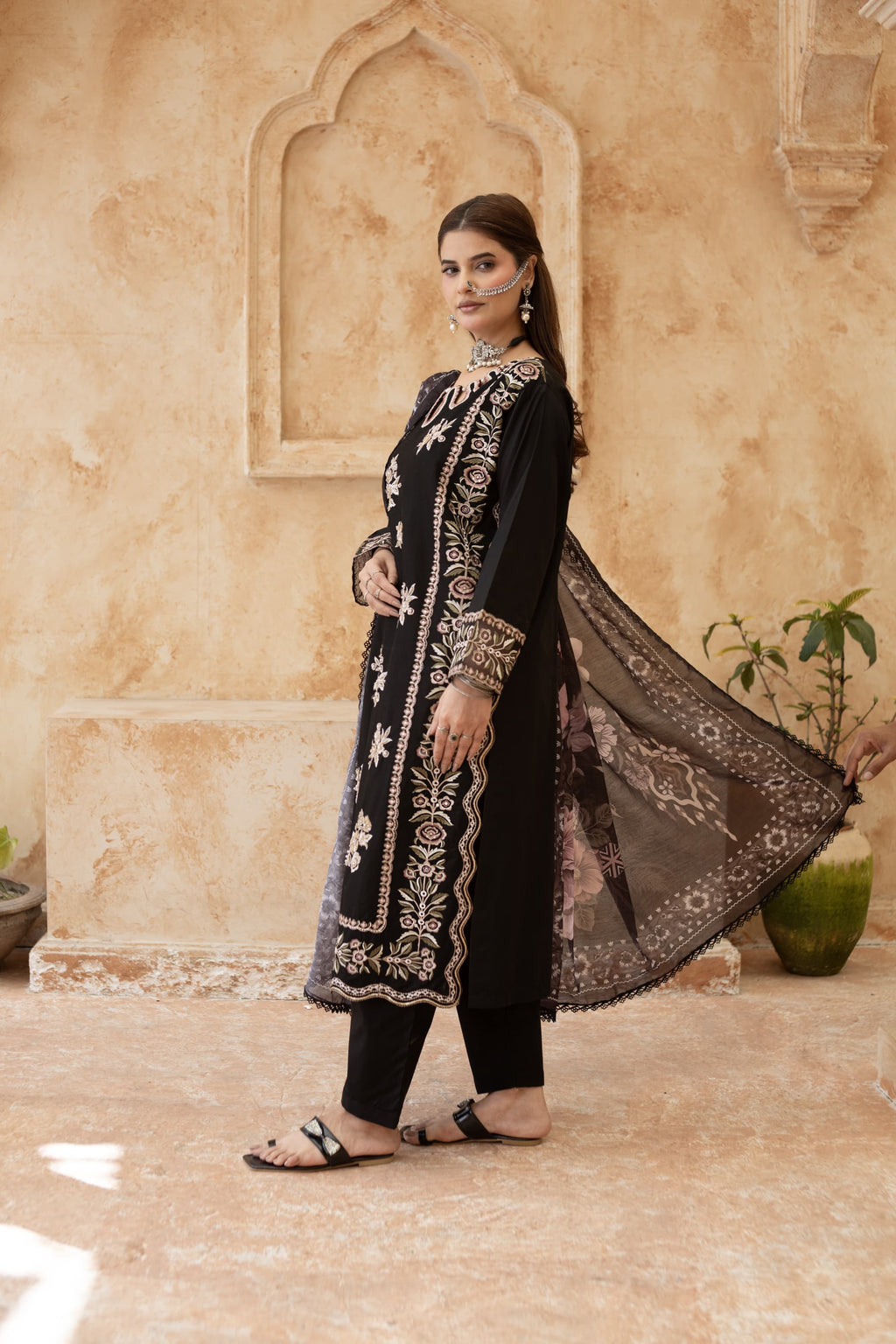 Meher-Black Embroidered Pret (3 pc)