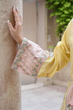 Seline -butter yellow(Embroidered) - 3Pc