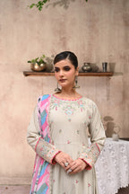 Elan-Ivory (Embroidered) - 3Pc
