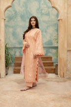 Saffan-Coral Embroidered Pret (3pc)
