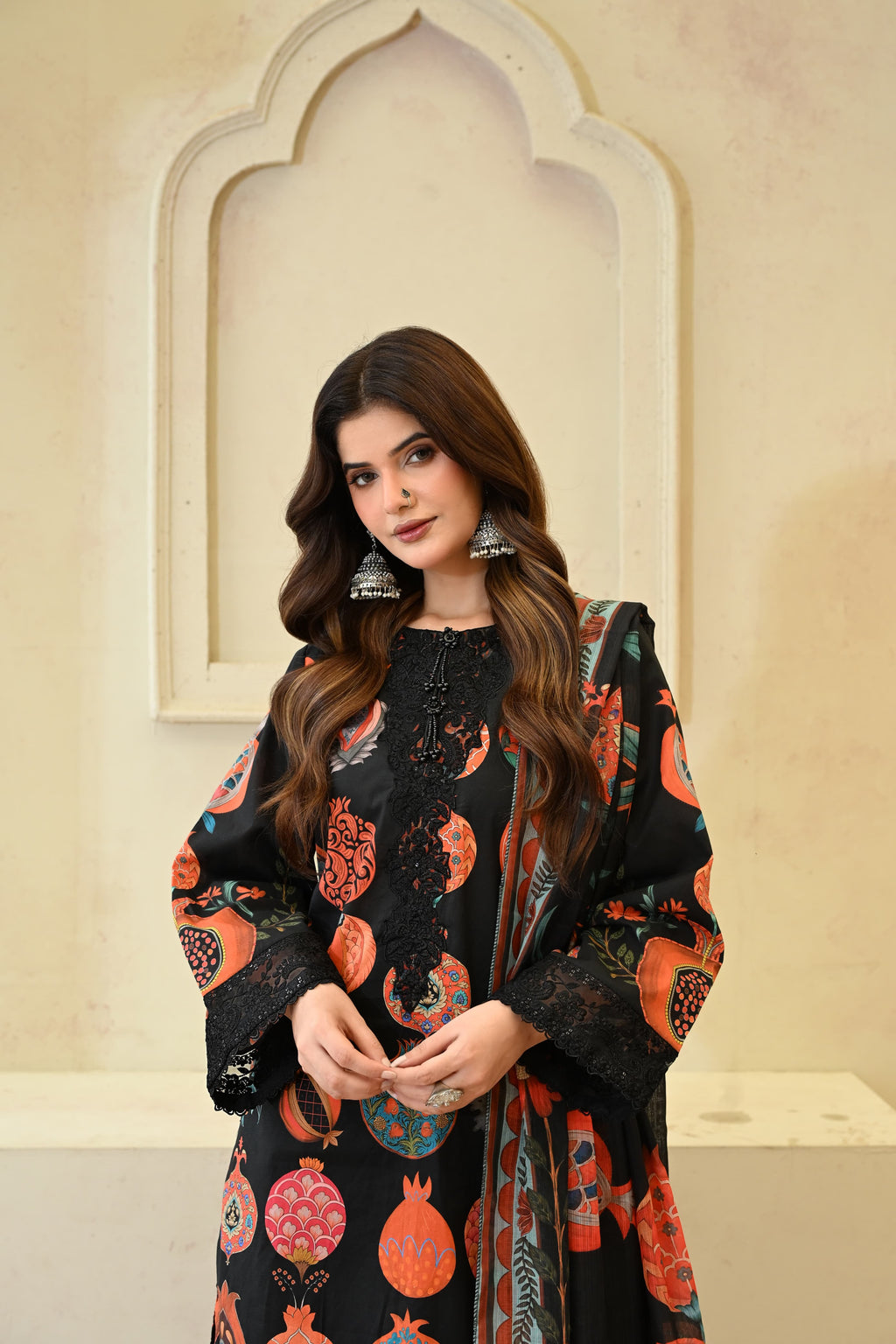 Naaz- Black (Embroidered) - 3Pc