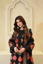 Naaz- Black (Embroidered) - 3Pc
