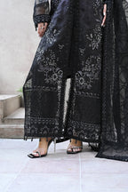 Belle -Midnight plum(Embroidered) - 3Pc