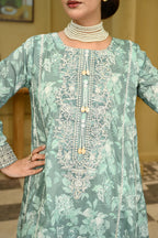 Aab-e-Bahaar -Aqua Sage (Embroidered) - 3Pc