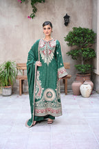 Valentina-Emerald Green (Embroidered) - 3Pc