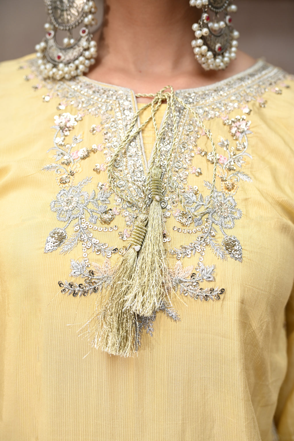 Celleste -Butter Yellow(Embroidered) - 3Pc