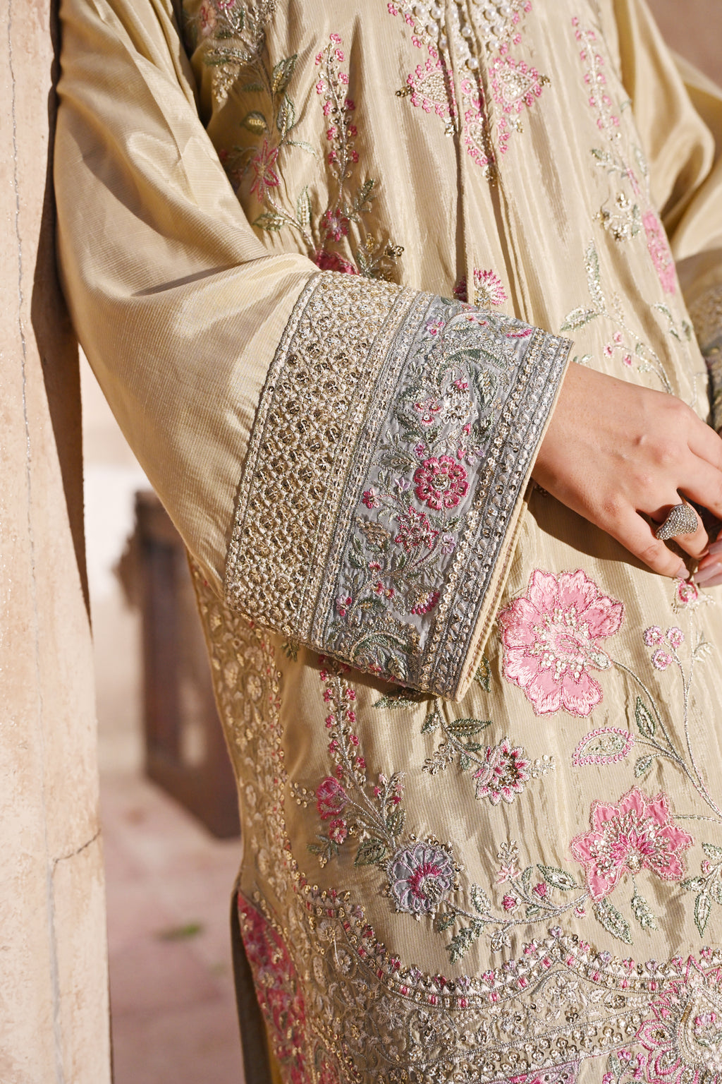 Regal -Champagne Gold(Embroidered) - 3Pc