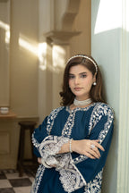 Noor-Teal Embroidered Pret (3pc)