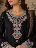 Siyah (Embroidered ) - 3Pc