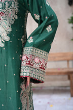 Valentina-Emerald Green (Embroidered) - 3Pc