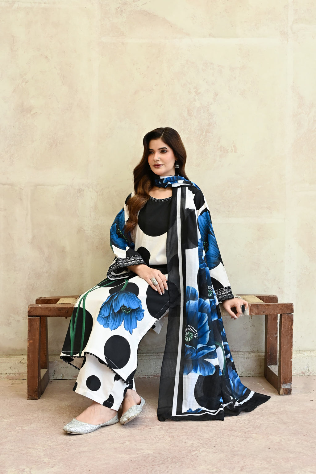 Adaa- White (Embroidered) - 3Pc